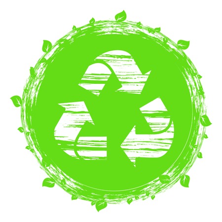 Recycle sign drawing for paint brush. Ecology symbol.のイラスト素材
