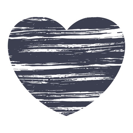 Love heart paint brush shapes on white background.のイラスト素材