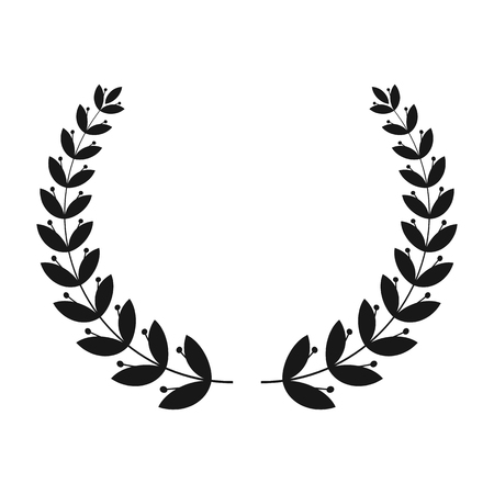 Silhouettes of laurel wreath. The symbol of victory.のイラスト素材