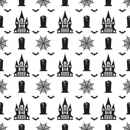 Halloween seamless pattern. Design elements for halloween party poster.のイラスト素材