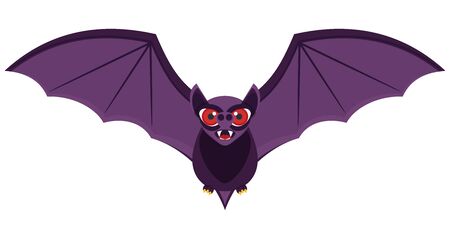 Evil bat character. Halloween flat cartoon animal.のイラスト素材