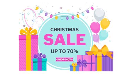 Christmas sale banner on whiteのイラスト素材