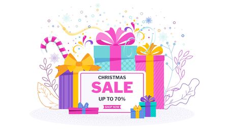 Christmas sale banner on whiteのイラスト素材