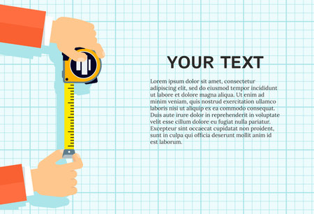 Measuring tape in the handsのイラスト素材