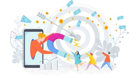 Attracting potential customers. Advertising companyのイラスト素材