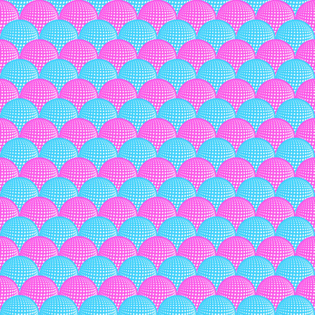 Seamless pattern with abstract round 3d halftone sphereのイラスト素材