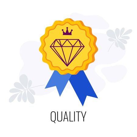 Quality mark infographics pictogram. Certificate and warranty, highest ratingのイラスト素材