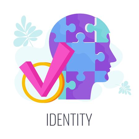 Identity infographics pictogram. Distinctive features of brand.のイラスト素材