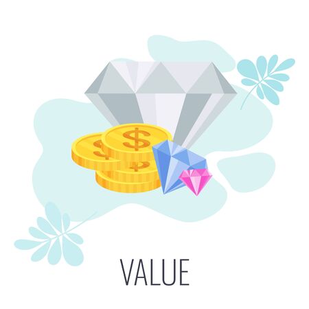 Business values infographics pictogram. Flat vector illustrationのイラスト素材