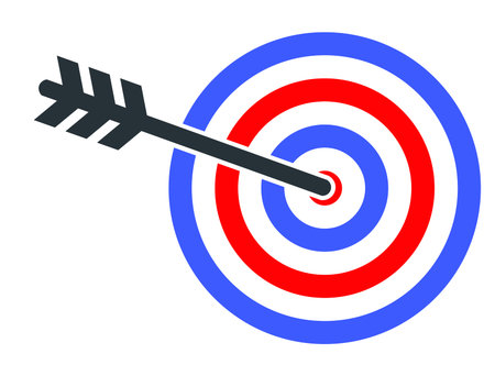 Target icon. Goal for archery as a metaphor for achieving results.