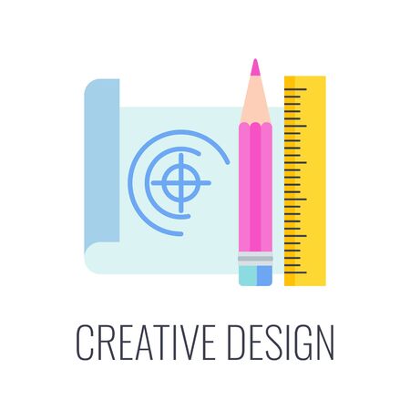 Design infographics pictogram. Creative as part of marketing communicationのイラスト素材