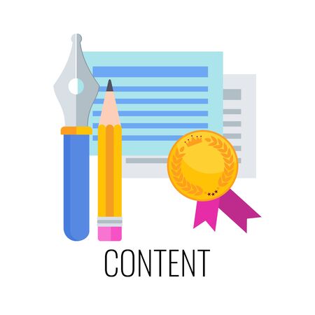 Content Infographics Pictogram. Successful content marketing strategy.のイラスト素材