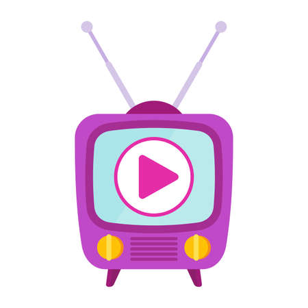 Retro tv and ragio. Advertising television, shows and movies.のイラスト素材