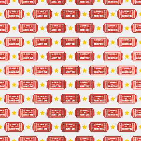 Cinema ticket seamless pattern. Movie digital paper. Art texture.のイラスト素材