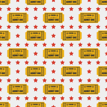 Cinema ticket seamless pattern. Movie digital paper. Art texture.のイラスト素材