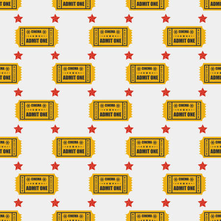 Cinema ticket seamless pattern. Movie digital paper. Art texture.のイラスト素材