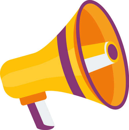 Advertising business concept. Huge megaphone. Promotion of goods and services for potential customers, target audience. Flat vector cartoon illustration.のイラスト素材