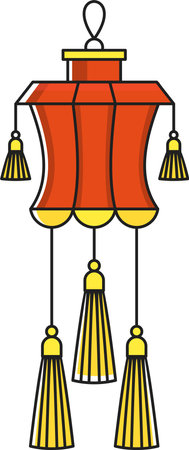Chinese paper lanterns set. Oriental, Asia and Japan culture.のイラスト素材