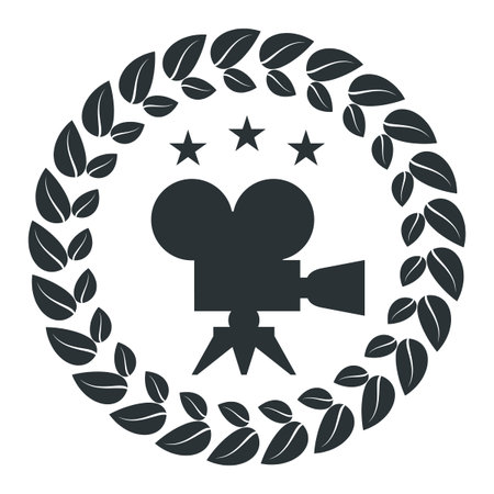 Film Award for the best film in the form of symbol with cameraのイラスト素材