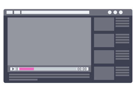 Video screen vector illustration. Video player or recorderのイラスト素材