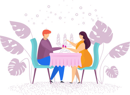 Couples in love. Romantic meeting on the street.のイラスト素材