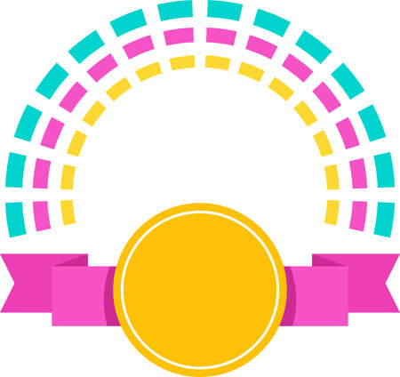Award Ribbon and color frame for decoration of greeting cards, giftsのイラスト素材