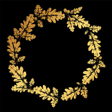 Ink print leaves. Black ink prints of leaves of trees and bushesのイラスト素材