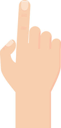 Hand points forward and up with the index finger.のイラスト素材