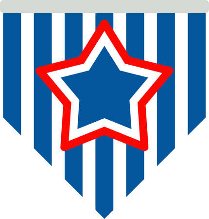 American flag. Independence day of USA flat vector icon.のイラスト素材