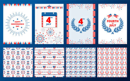 Independence day of USA flat vector icon. July fourth celebration party.のイラスト素材