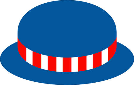 Bowler hat flat icon. Independence day of USA.のイラスト素材