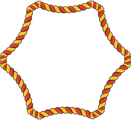 Collection of round outline decorative rope border framesのイラスト素材