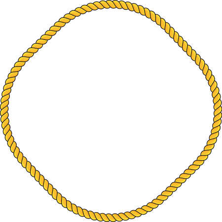 Collection of round outline decorative rope border framesのイラスト素材