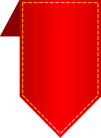 Flat isolated Red Ribbons, Tags and label.のイラスト素材