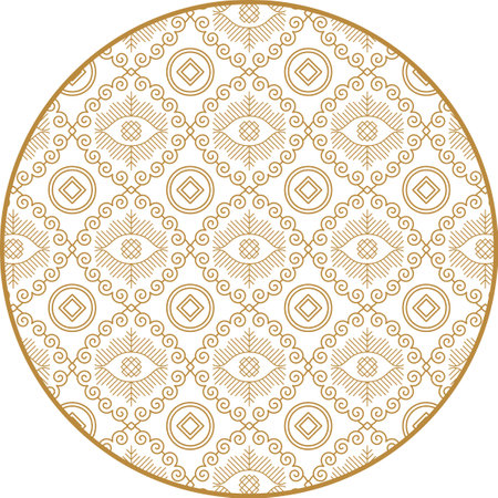 Chinese decoration elements. Frame, border or tiles with patterns.のイラスト素材