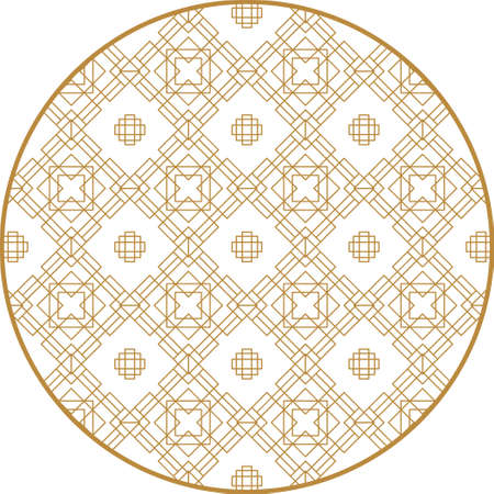 Chinese decoration elements. Frame, border or tiles with patterns.のイラスト素材