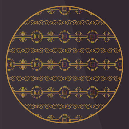 Chinese decoration elements. Frame, border or tiles with patterns.のイラスト素材