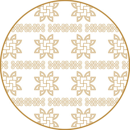 Chinese decoration elements. Frame, border or tiles with patterns.のイラスト素材