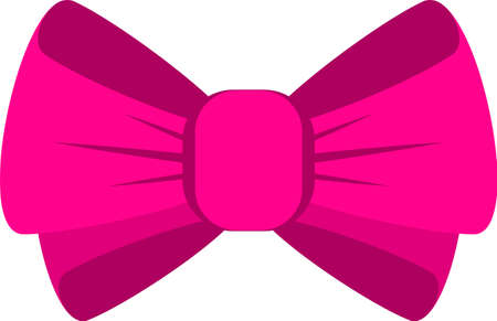 Decorative festive pink bow. Icon for greeting cards.のイラスト素材