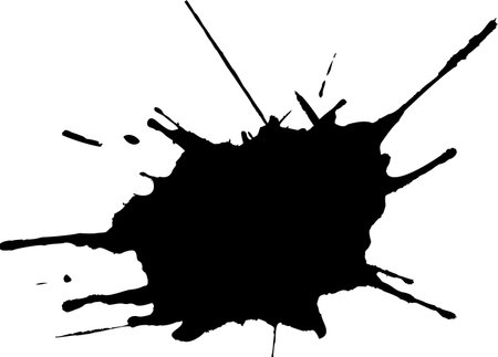 Black Ink watercolor drop on white background.のイラスト素材