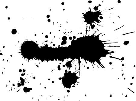 Black Ink watercolor drop on white background.のイラスト素材