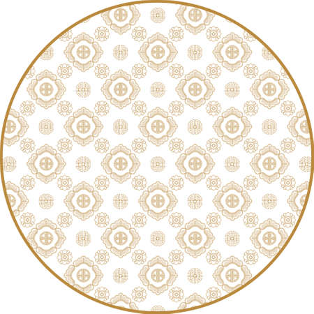 Chinese decoration elements. Frame, border or tiles with patterns.のイラスト素材