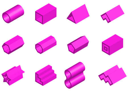 Set of 3D realistic vector objects on white background.のイラスト素材