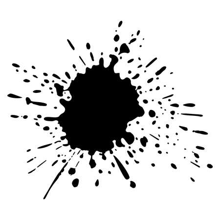 Ink drop. Round, ragged inkblot. Vector illustration.のイラスト素材