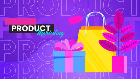 Products and services on the market. Sales technologies, promotion.のイラスト素材