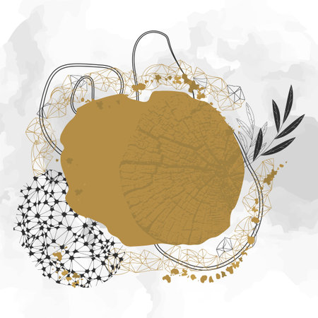 Creative concept flyer layout with tree growth rings.のイラスト素材