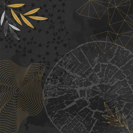 Creative concept flyer layout with tree growth rings.のイラスト素材