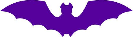 Halloween Flying bat silhouette. Flat vector illustration.のイラスト素材