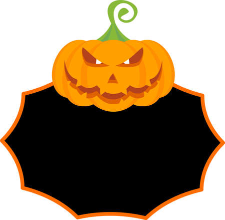 Halloween Sticker, price tag or label with Halloween pumpkin.のイラスト素材