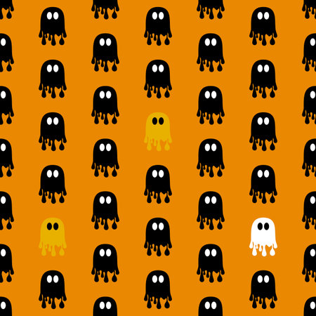 Halloween seamless pattern with ghost. Festive decoration